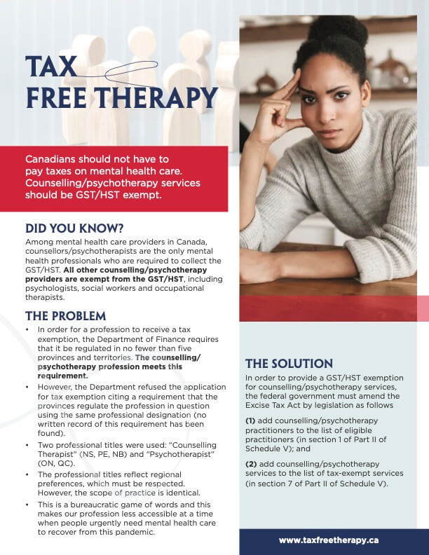 Support Bill C-218 | Tax Free Therapy | Evergreen Wellness | Integrated Mental & Physical Wellness Centre | Olds and Didsbury Alberta