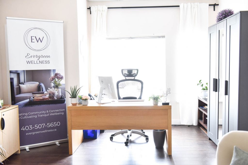 Reception Area Olds Location | Evergreen Wellness | Integrated Mental & Physical Wellness Centre | Olds and Didsbury Alberta